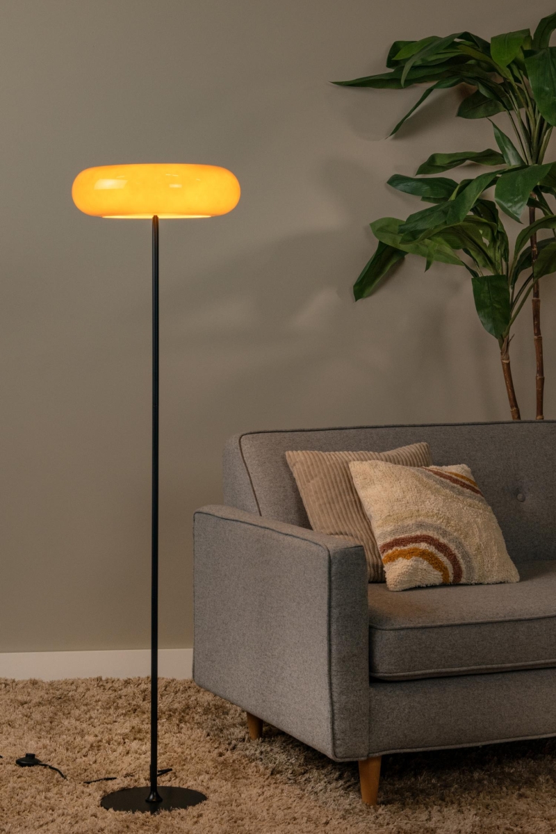 Lucide SENTINO - Stojacia lampa - Ø 40 cm - 3xG9 - Oranžová